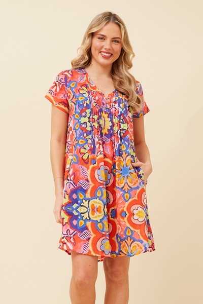 SHALIMAR ABSTRACT PRINT DRESS