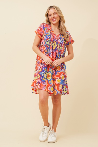 SHALIMAR ABSTRACT PRINT DRESS