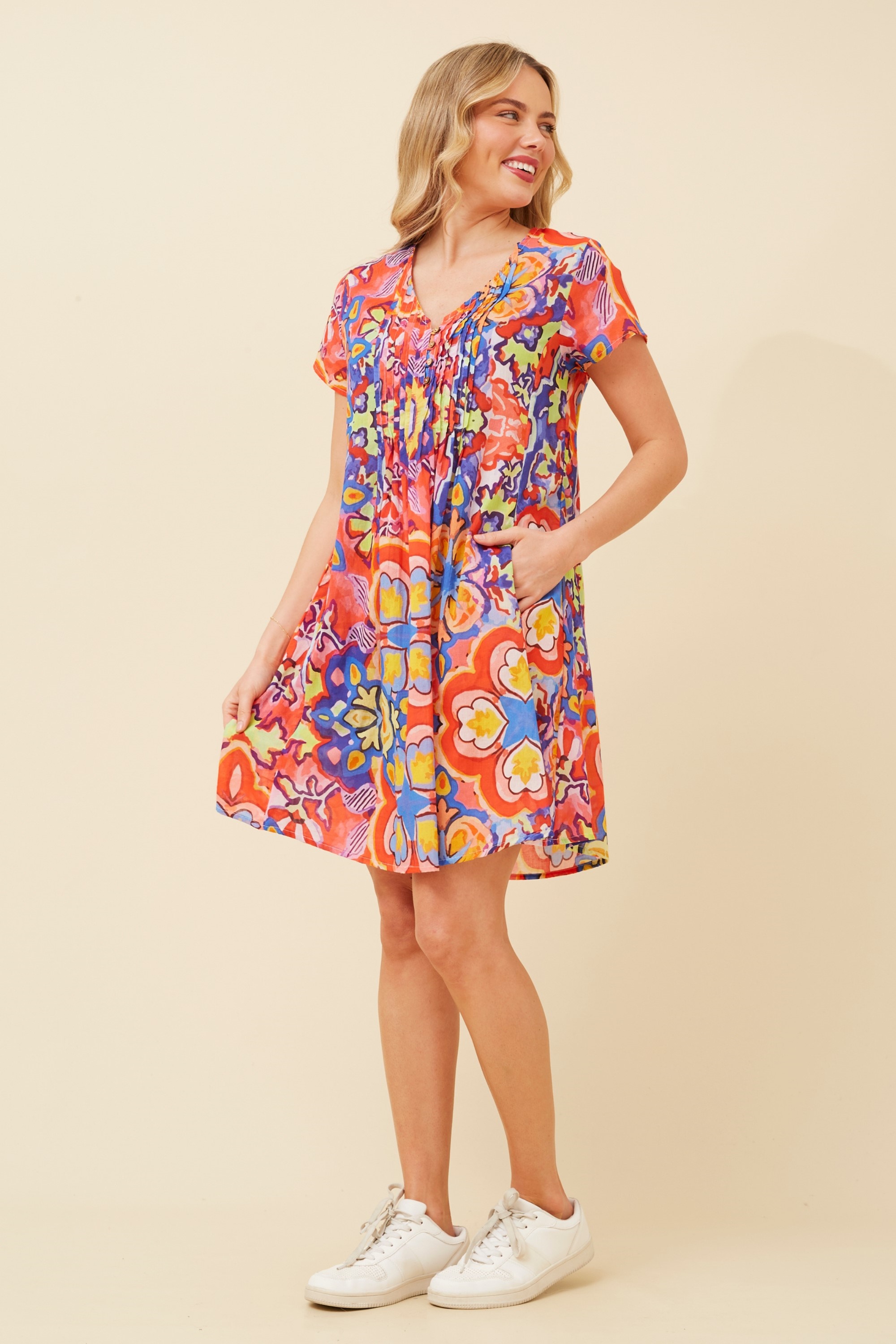 SHALIMAR ABSTRACT PRINT DRESS