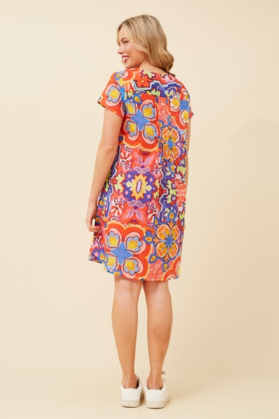 SHALIMAR ABSTRACT PRINT DRESS