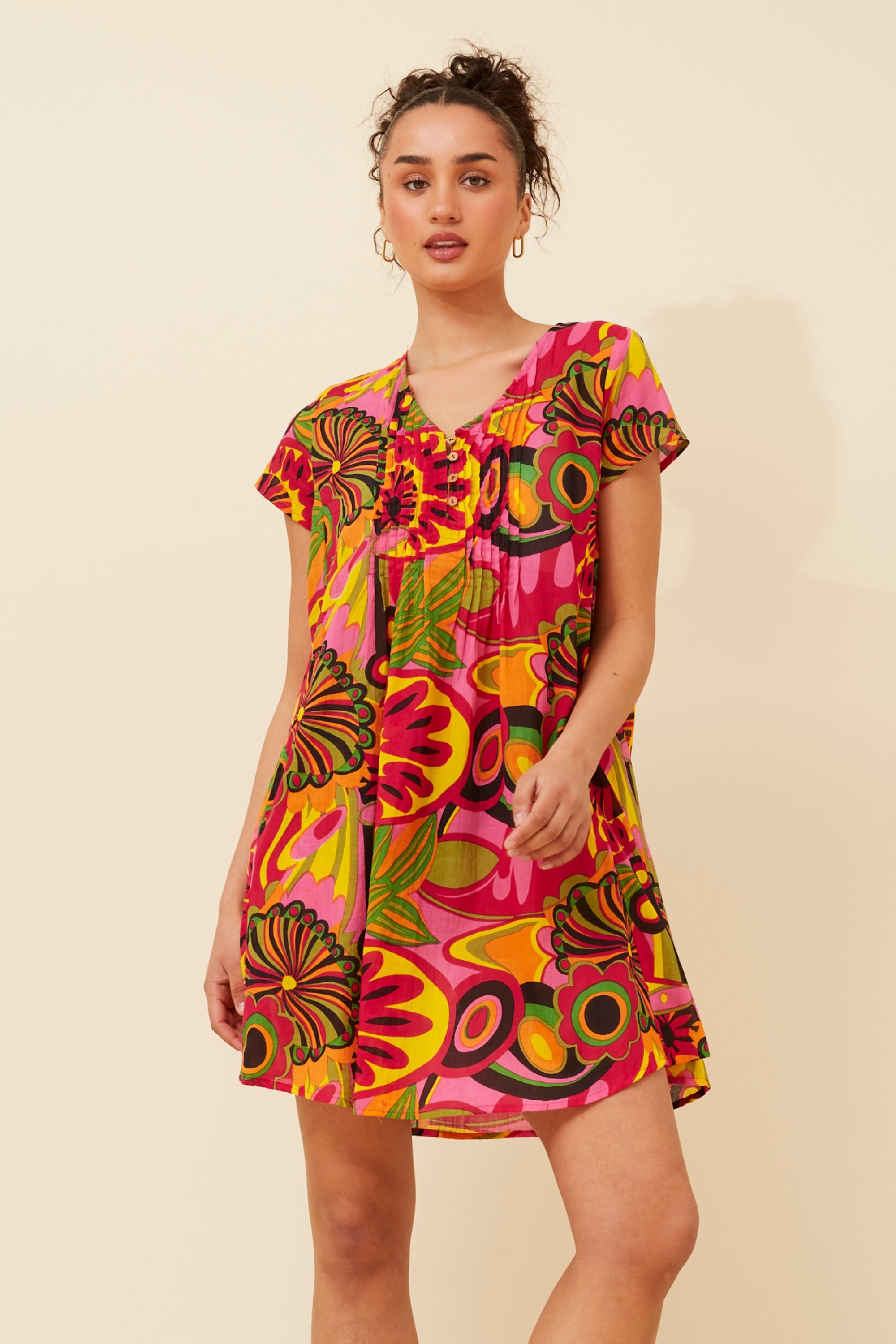 SHALIMAR ABSTRACT PRINT DRESS