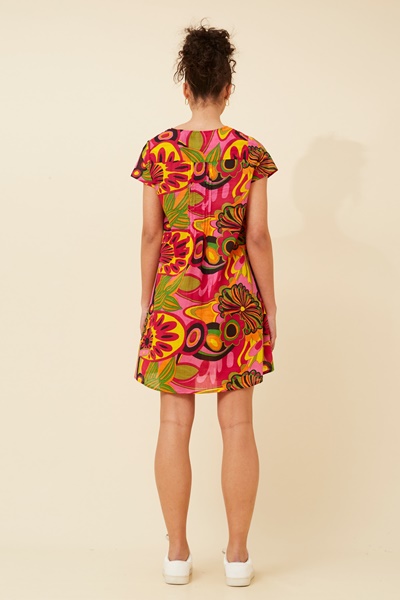 SHALIMAR ABSTRACT PRINT DRESS