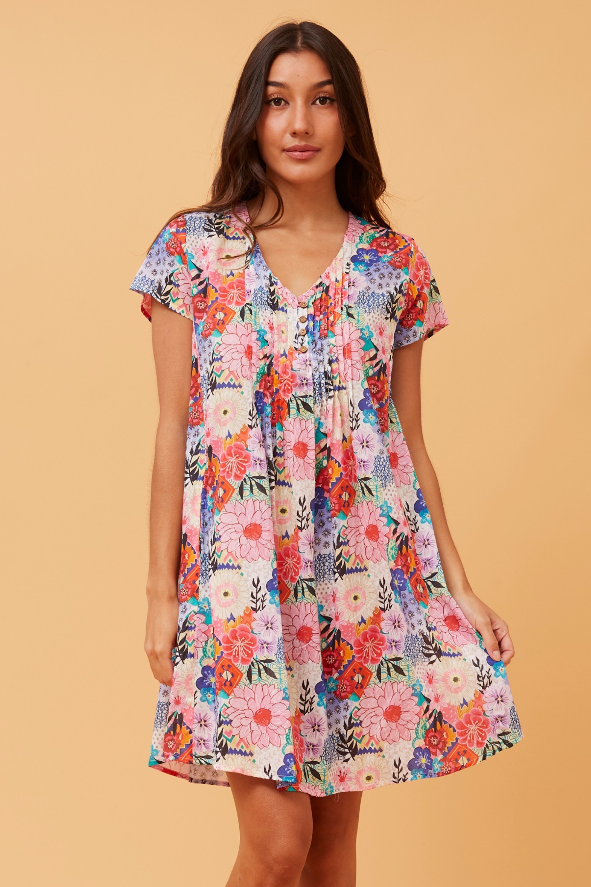 SHALIMAR FLORAL SHORT DRESS