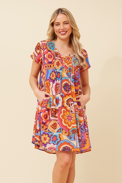 SHALIMAR PLEAT DETAIL DRESS