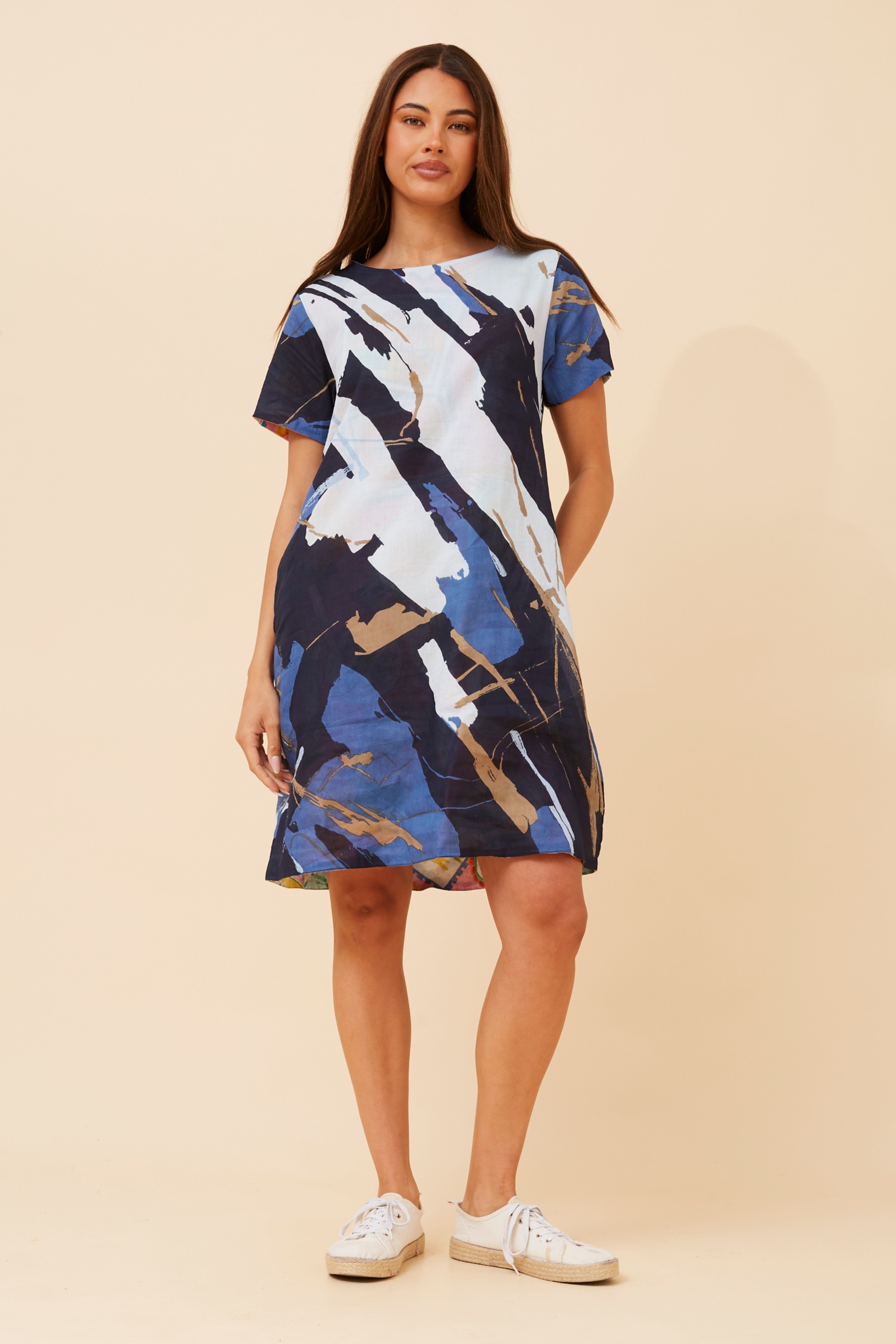 SHARVARI REVERSIBLE SHIFT DRESS