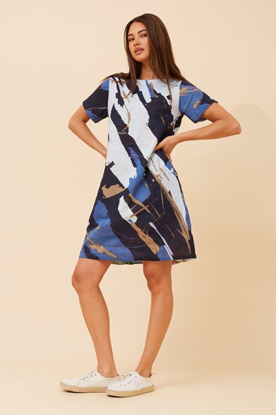 SHARVARI REVERSIBLE SHIFT DRESS