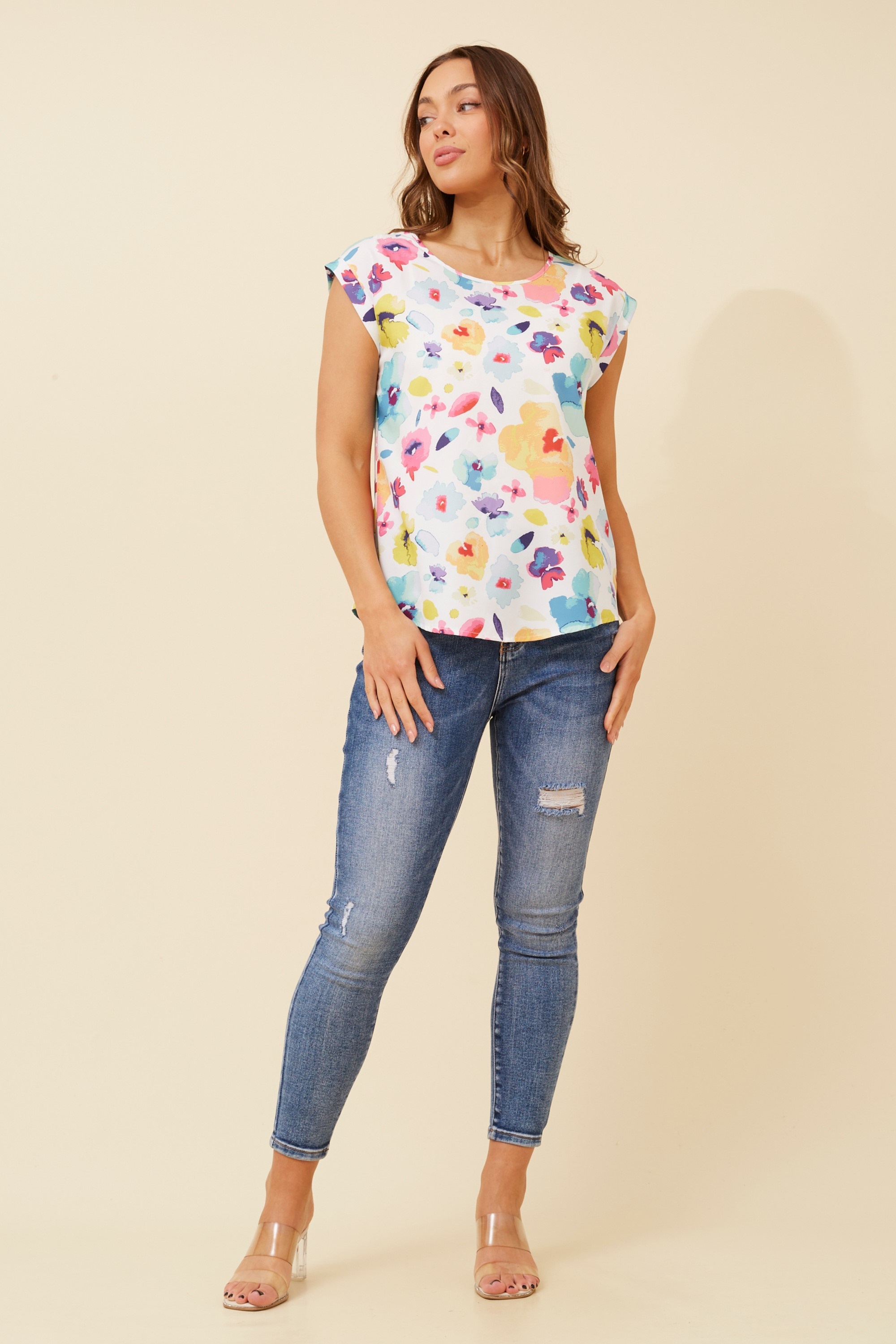 SHELLY ABSTRACT PRINT TOP