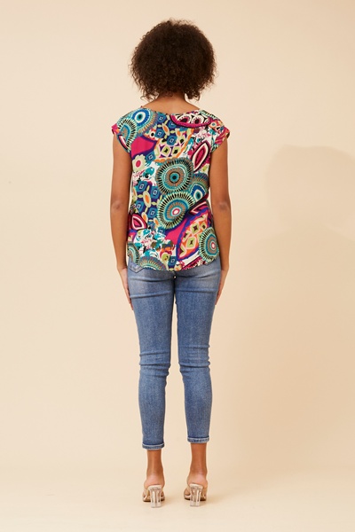 SHELLY ABSTRACT PRINT TOP