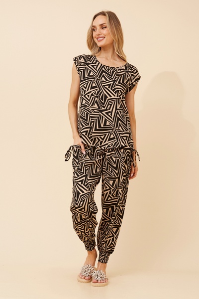 SHELLY ABSTRACT PRINT TOP