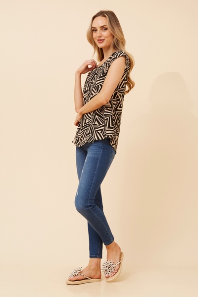 SHELLY ABSTRACT PRINT TOP