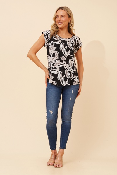 SHELLY ABSTRACT PRINT TOP