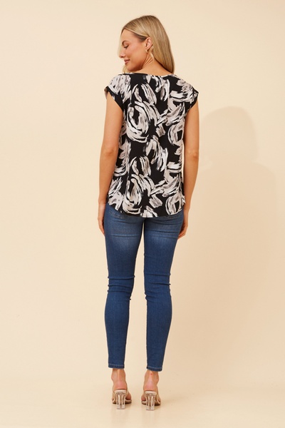 SHELLY ABSTRACT PRINT TOP