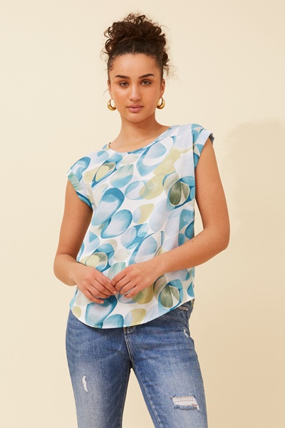 SHELLY BUBBLE PRINT TOP