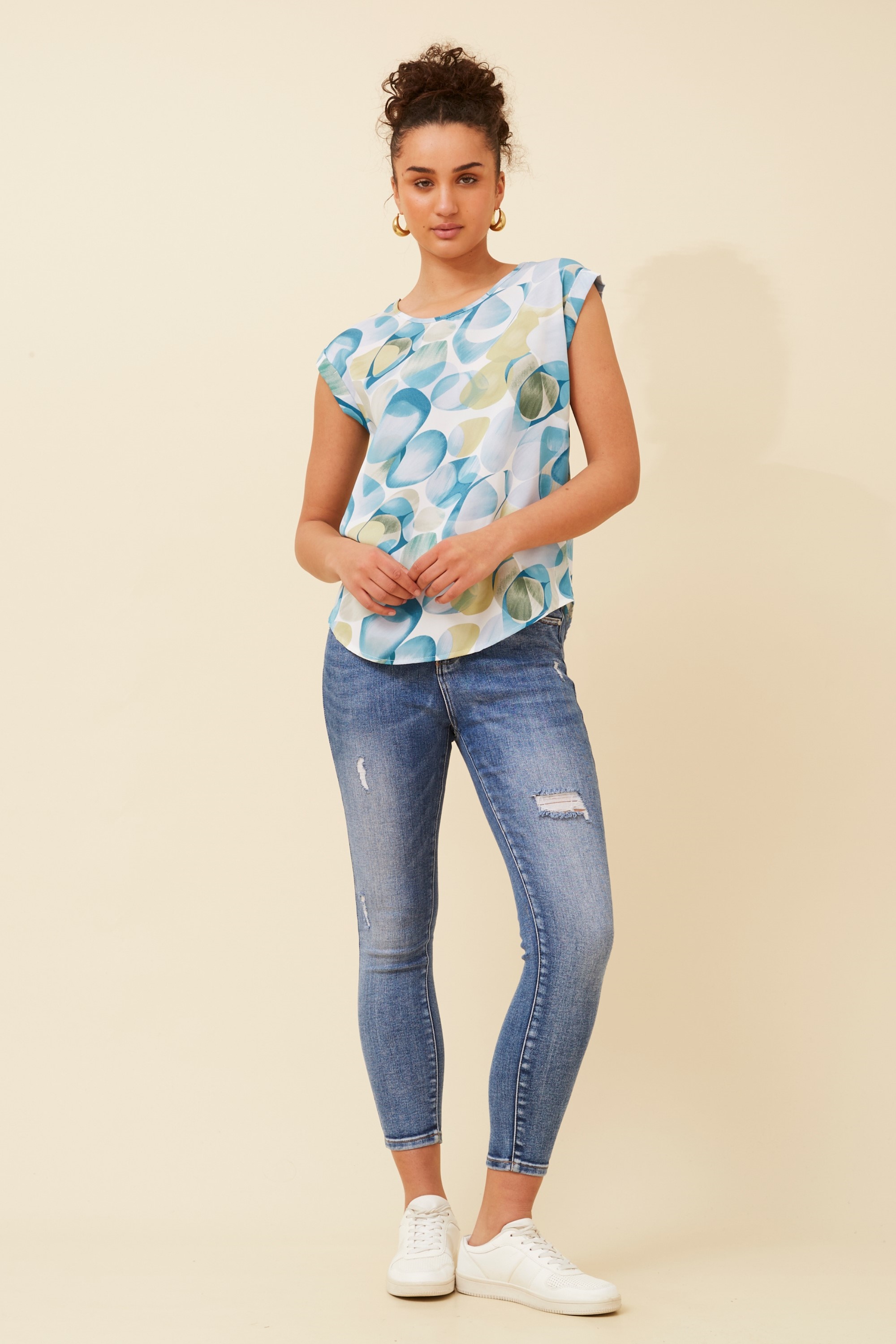 SHELLY BUBBLE PRINT TOP