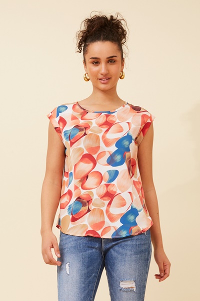 SHELLY BUBBLE PRINT TOP