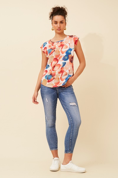 SHELLY BUBBLE PRINT TOP