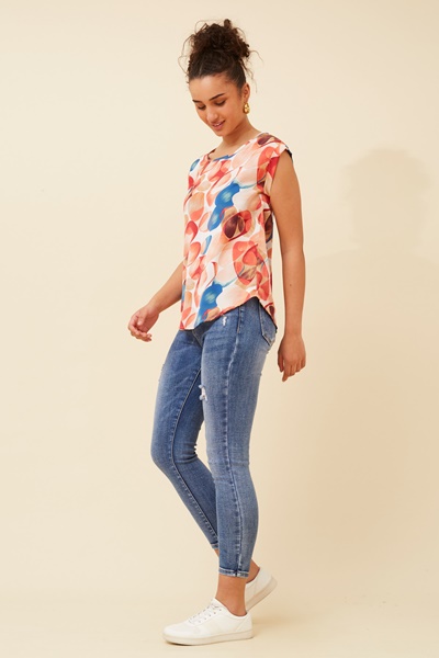 SHELLY BUBBLE PRINT TOP