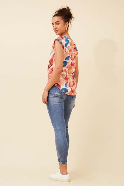 SHELLY BUBBLE PRINT TOP