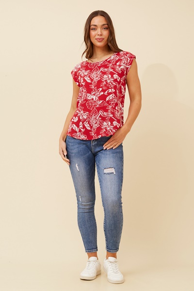 SHELLY FLORAL PRINT TOP