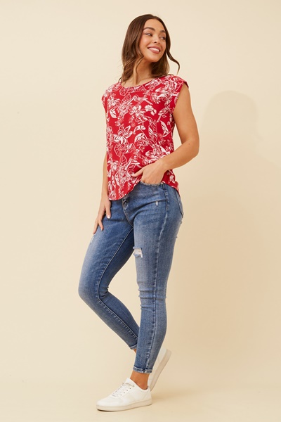 SHELLY FLORAL PRINT TOP