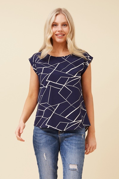 SHELLY MARBLE PRINT TOP