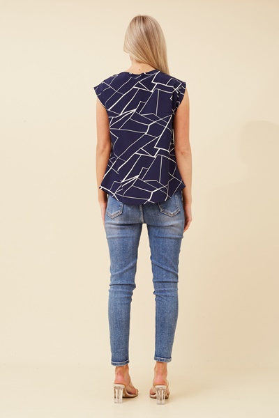 SHELLY MARBLE PRINT TOP