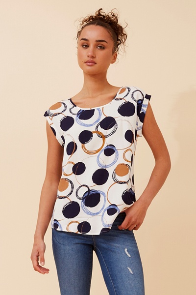 SHELLY POLKA DOT PRINT TOP