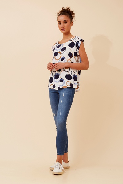 SHELLY POLKA DOT PRINT TOP