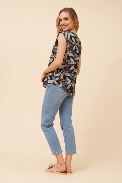 SHELLY TROPICAL PRINT TOP
