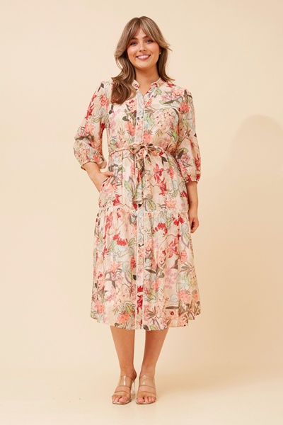 SHERLAINE FLORAL MIDI DRESS