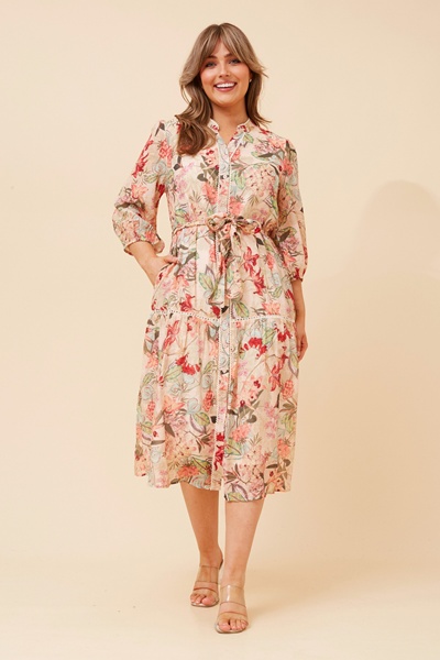 SHERLAINE FLORAL MIDI DRESS