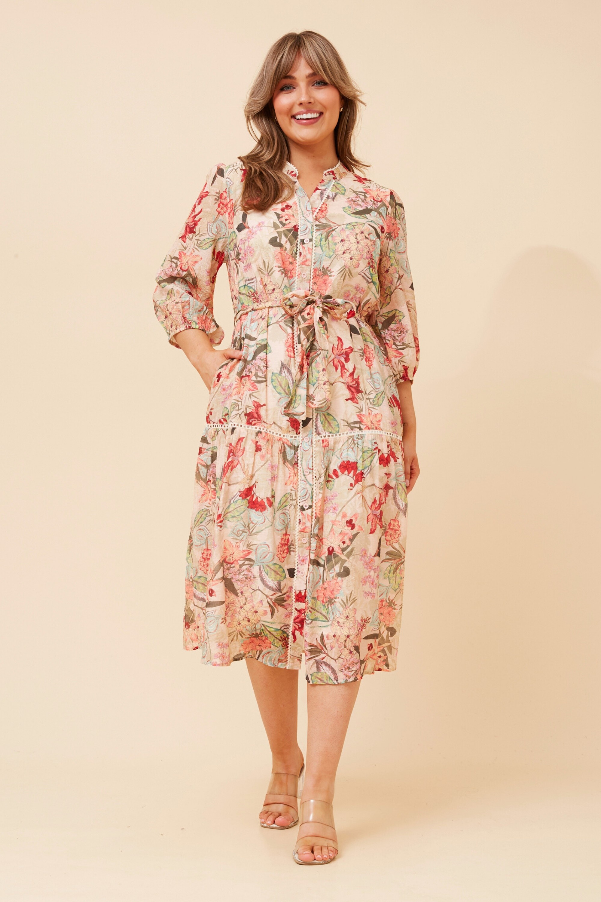 SHERLAINE FLORAL MIDI DRESS