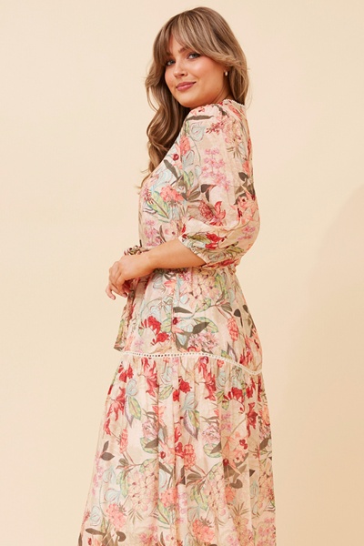 SHERLAINE FLORAL MIDI DRESS