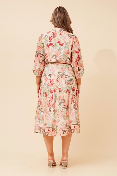 SHERLAINE FLORAL MIDI DRESS