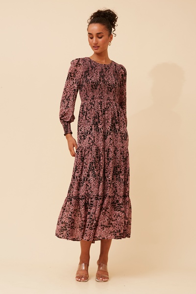 SHERRY ABSTRACT PRINT MAXI DRESS