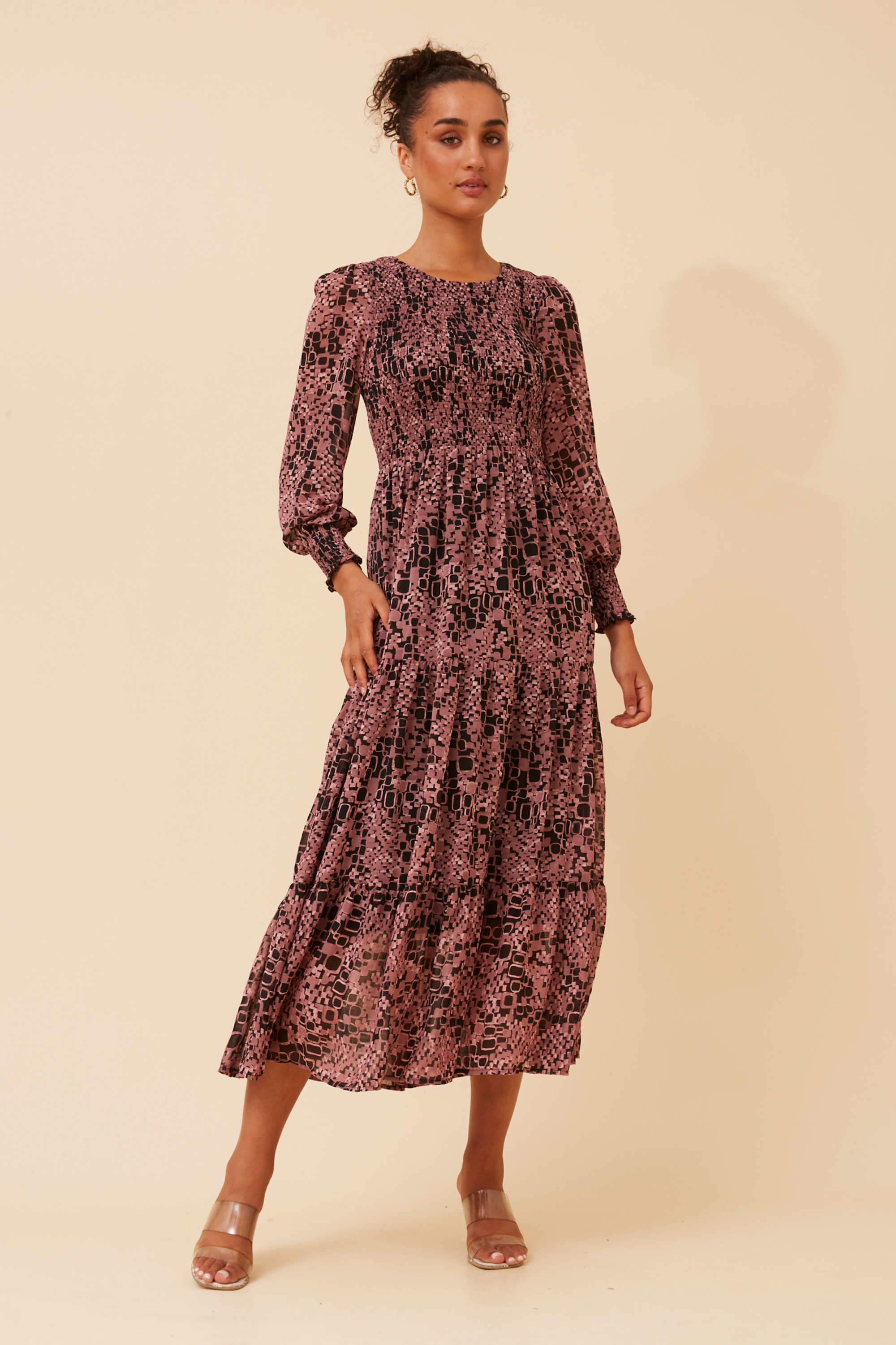 SHERRY ABSTRACT PRINT MAXI DRESS