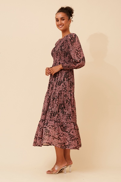 SHERRY ABSTRACT PRINT MAXI DRESS