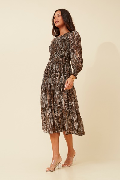 SHERRY ANIMAL PRINT MIDI DRESS