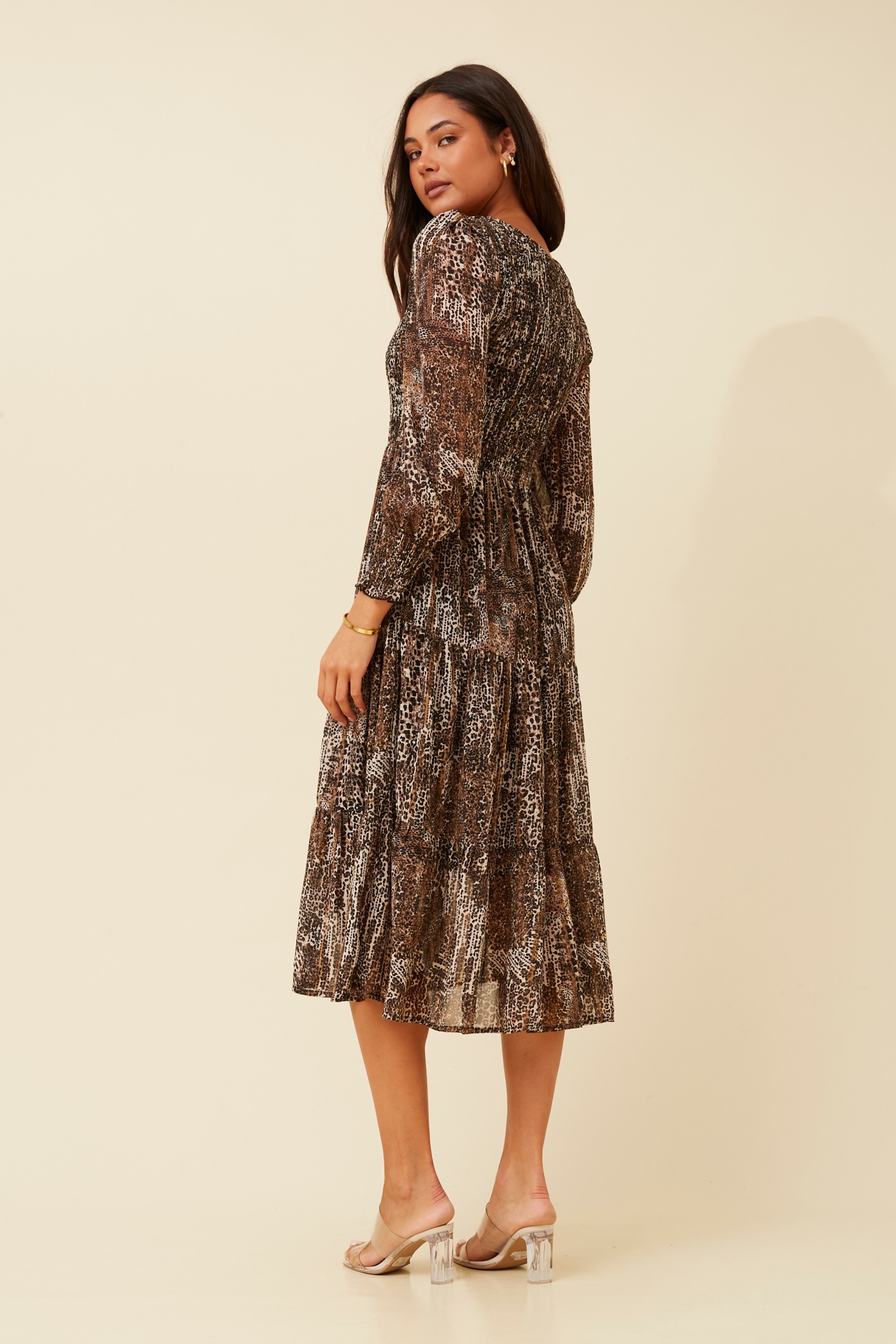 SHERRY ANIMAL PRINT MIDI DRESS