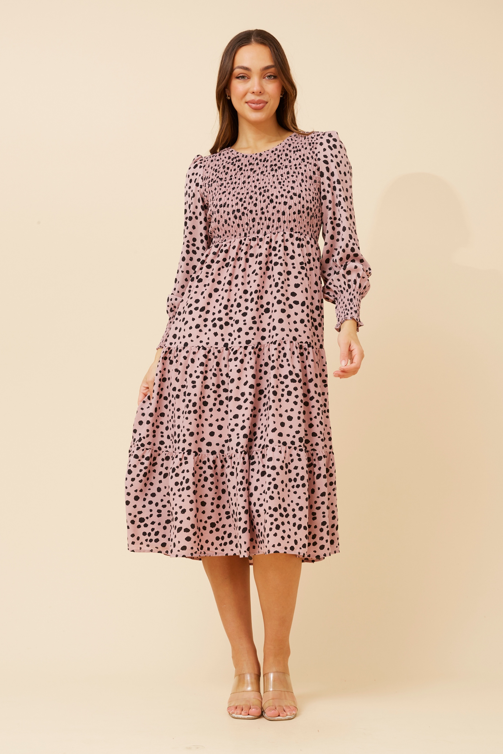 SHERRY ANIMAL PRINT MIDI DRESS