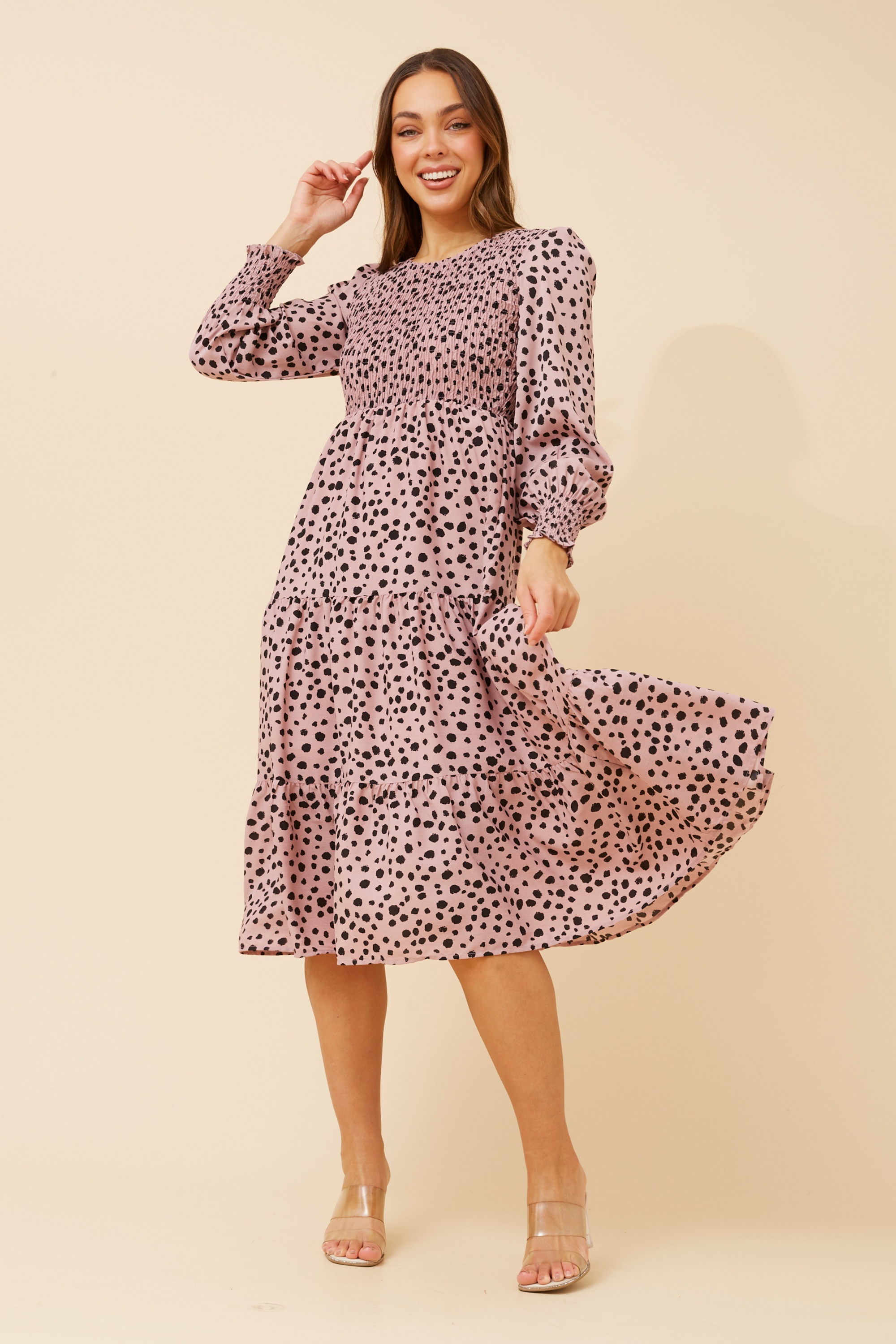 SHERRY ANIMAL PRINT MIDI DRESS