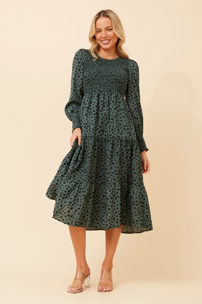 SHERRY ANIMAL PRINT MIDI DRESS