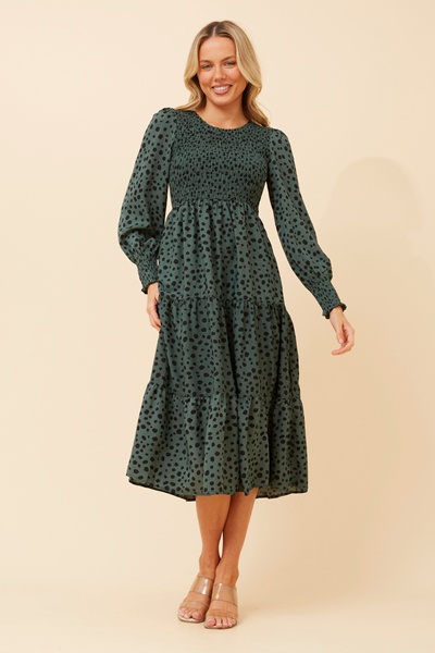 SHERRY ANIMAL PRINT MIDI DRESS