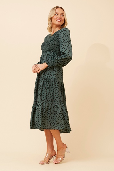 SHERRY ANIMAL PRINT MIDI DRESS