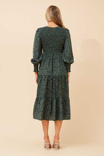 SHERRY ANIMAL PRINT MIDI DRESS
