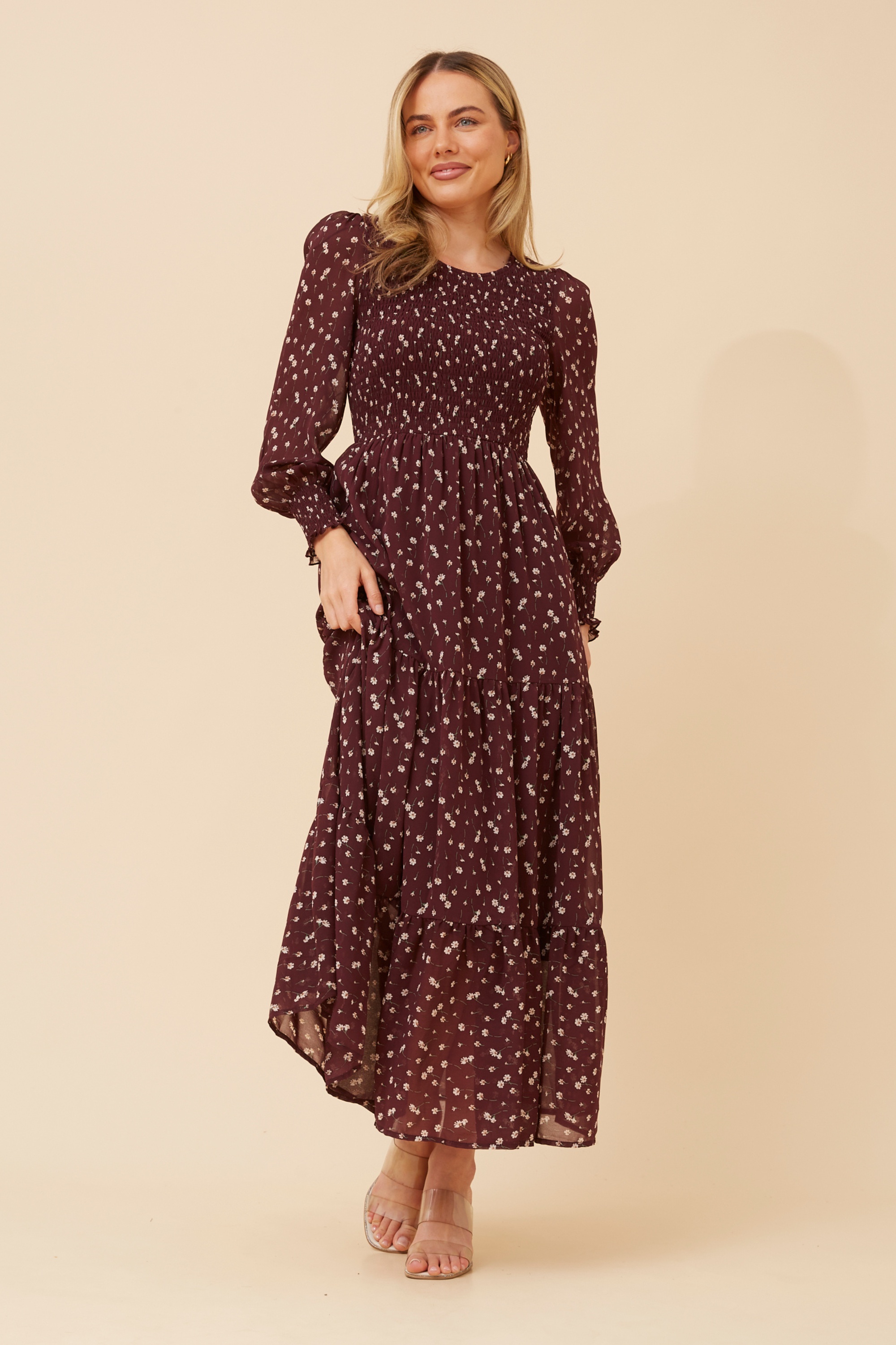 SHERRY DITSY PRINT MAXI DRESS