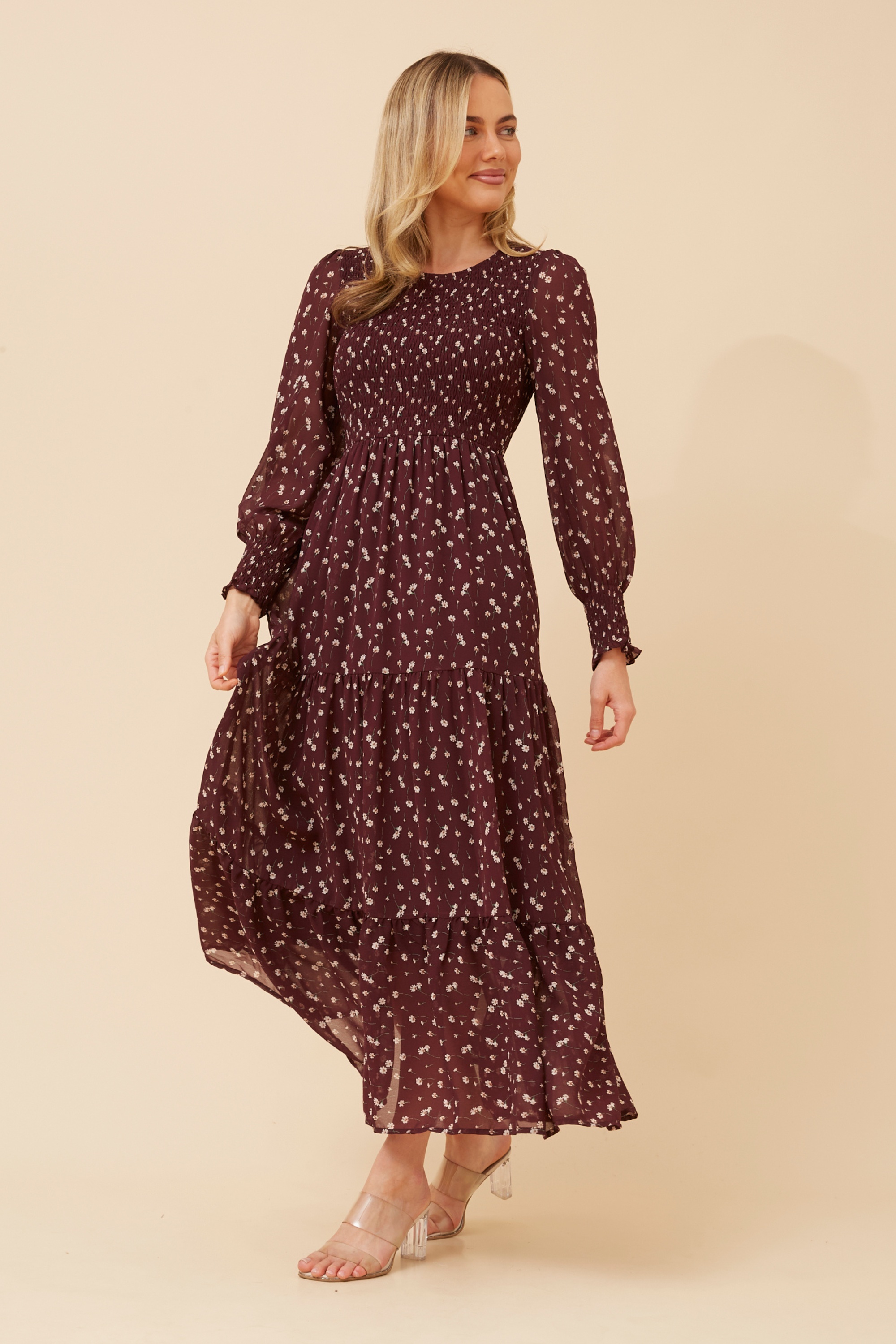 SHERRY DITSY PRINT MAXI DRESS