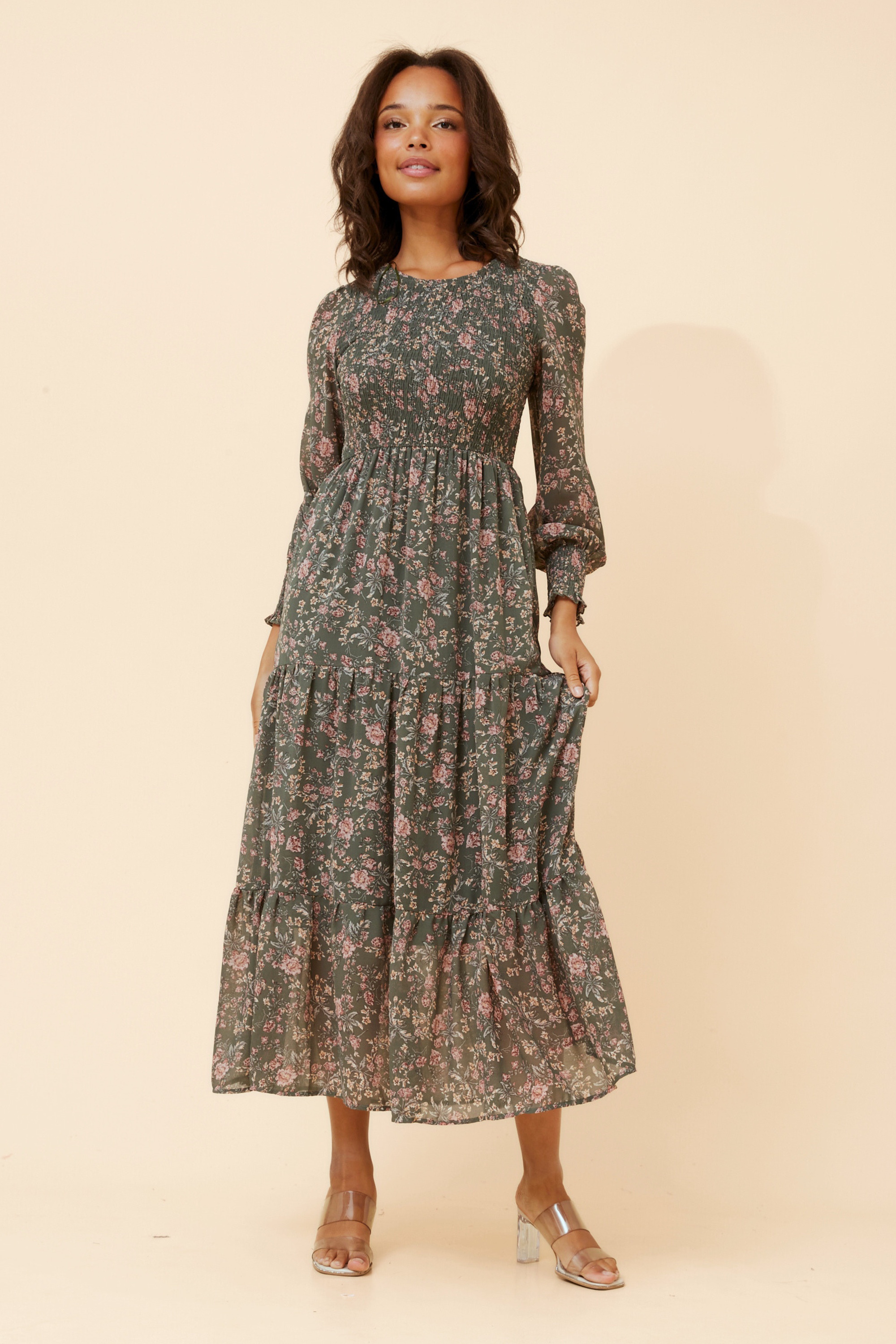 SHERRY FLORAL PRINT MAXI DRESS