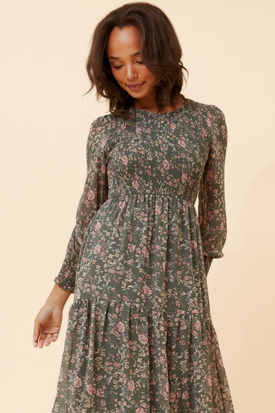 SHERRY FLORAL PRINT MAXI DRESS