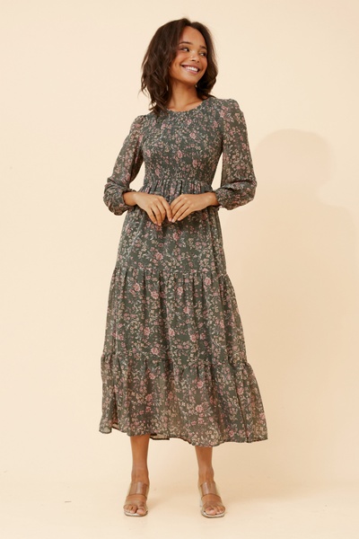 SHERRY FLORAL PRINT MAXI DRESS